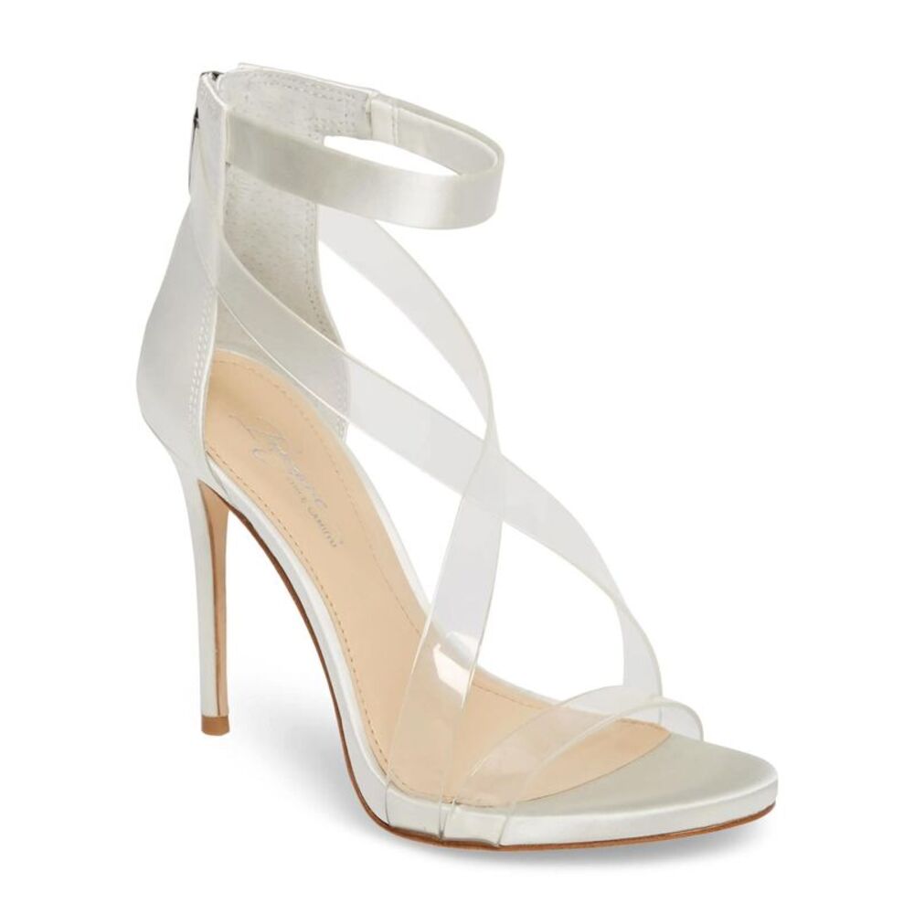 Imagine Vince Camuto Womens Devin4 Sandal 5 M Clear/Deluxe Satin